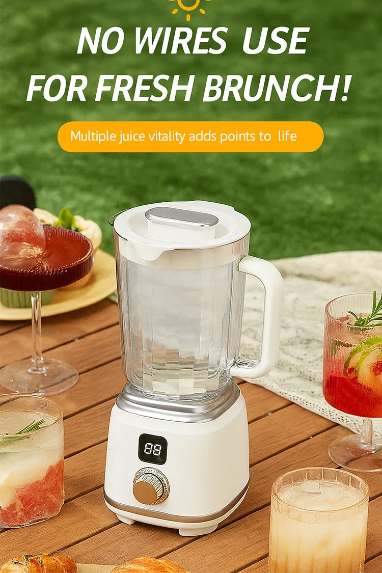 Portable Blender Cup 600ML Mini Juicer Mixer/3000mAh USB Rechargeable/10-Blade Powerful Motor For Smoothies/Vegetables