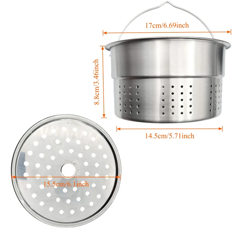 TM7 Stainless Steel Steamer Rack Insert For Pot Thermomix TM7 TM5 TM6 Rice Cooker Steaming Basket Kitchen Accessories
