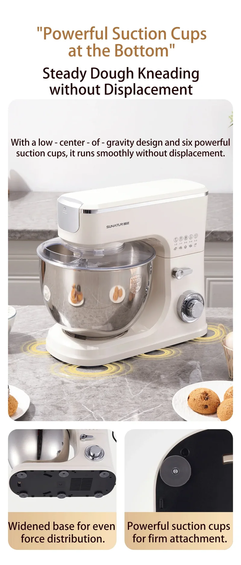 SUNATUR 8L stand mixer machine 2000W electric kitchen blender Household Auto Dough Kneading Egg Beating cream All-in-One Mixer