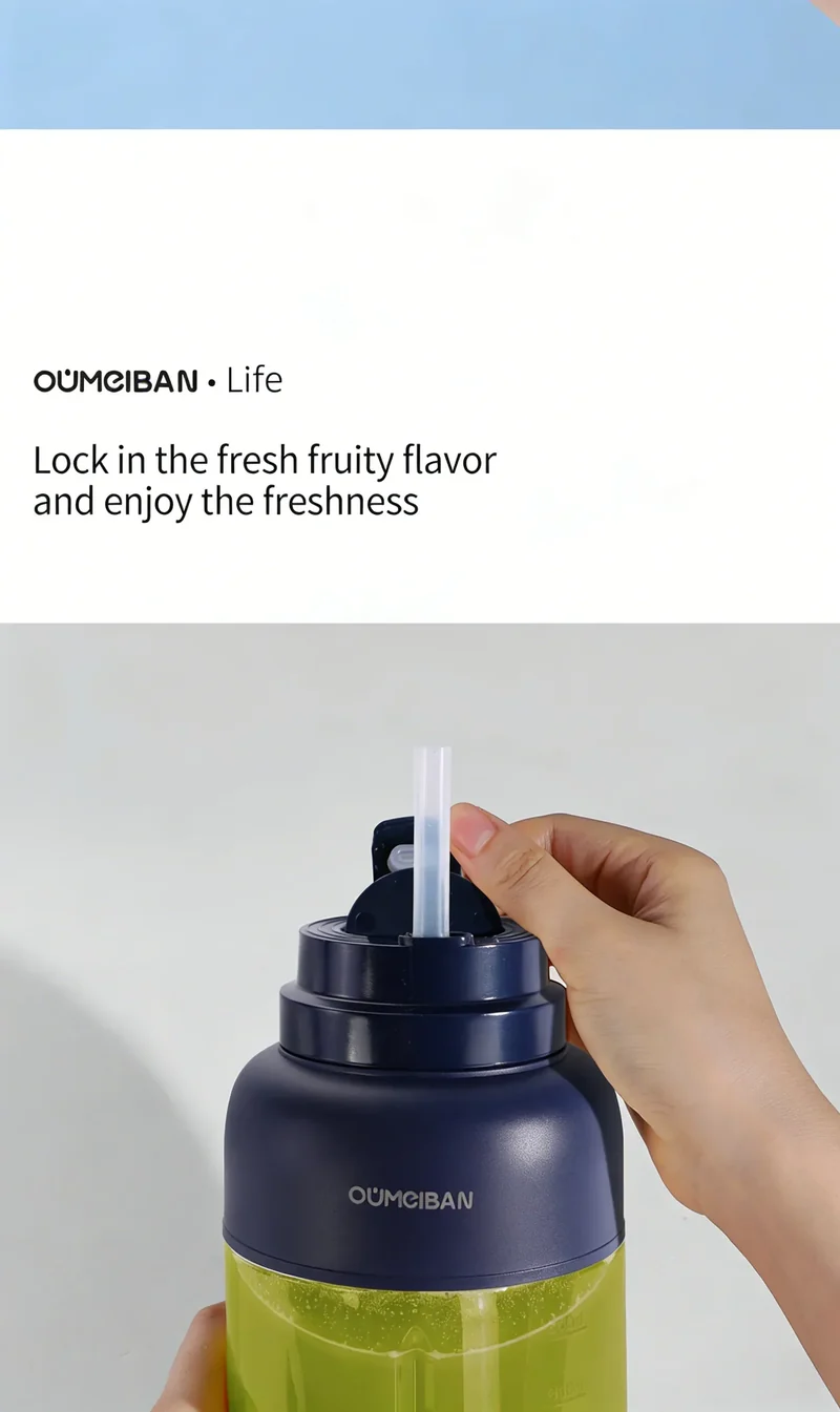 1300ML USB Rechargeable Portable Juicer, 46 Blades Fresh Fruit Mixer, Multifunctional Ice Crusher Smoothie Blender for Home