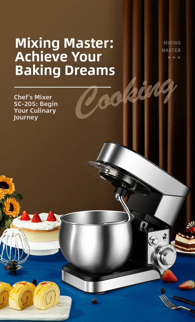Stand Mixer – Home Kitchen Machine with Dough Hook, Beater & Whisk, 1200W Powerful Motor for Baking/Cooking, Tilt-Head Design
