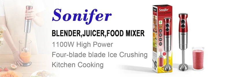 Blender Electric Food Mixer Kitchen Detachable Hand Blender Egg Beater Vegetable Stand Blend Stainless Steel Blade 220V Sonifer