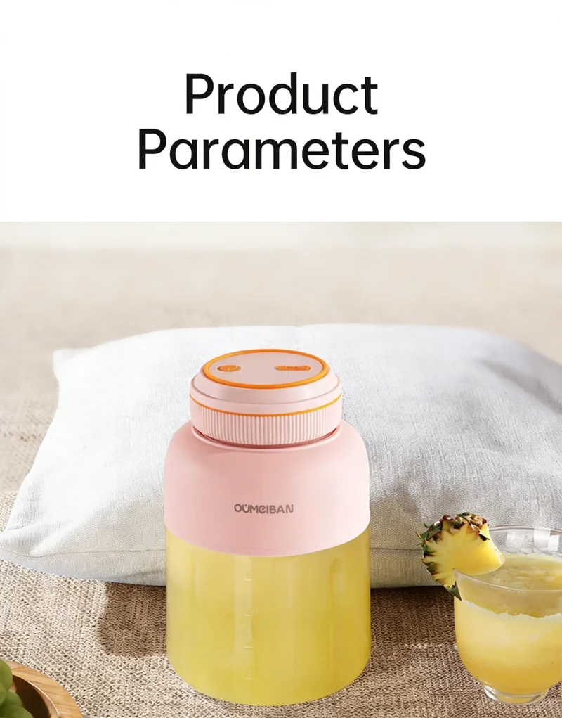 1300ML Portable Juicer, Fresh Fruit Mixer 38 Blades, USB Rechargeable Multifunctional Juicer Ice Crusher Smoothie Blender Home