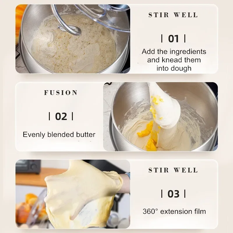 5L Stand Mixer – 3-in-1 Multifunctional Kitchen Machine with Dough Hook, Beater & Whisk,1000W Powerful Motor for Baking/Cooking