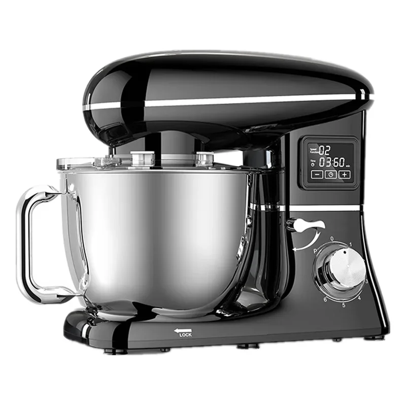 Commercial Stand Mixer 1500W, 6.5L Stainless Steel Bowl 6-Speed, Silent Design Smart Display Multi-Functional Dough Mixer