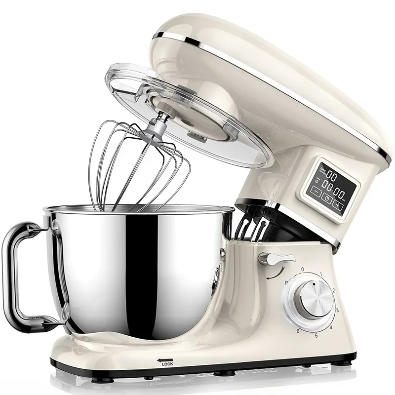 Commercial Stand Mixer 1500W, 6.5L Stainless Steel Bowl 6-Speed, Silent Design Smart Display Multi-Functional Dough Mixer