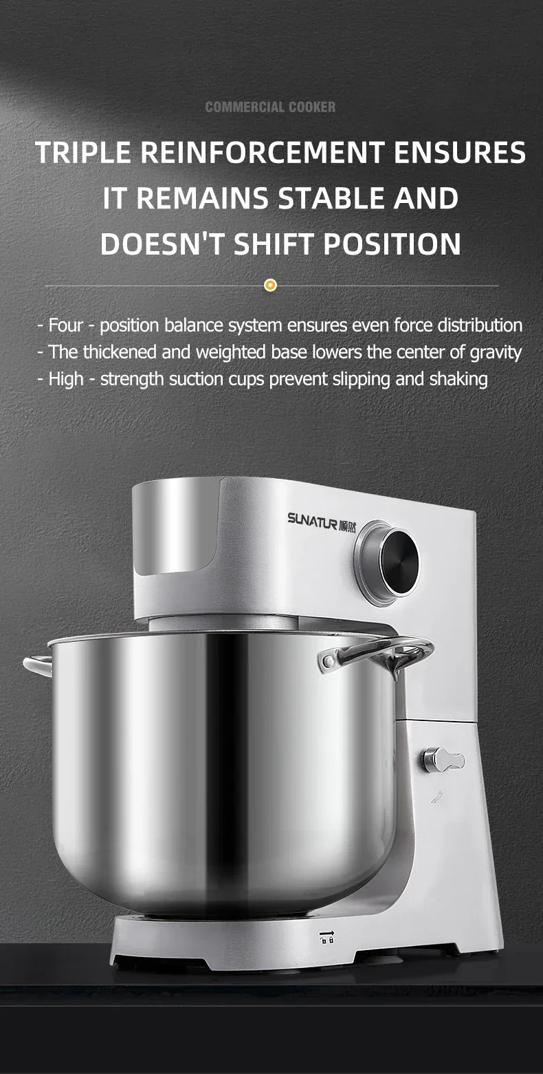 SUNATUR 16L Stand Mixer 2200w electric kitchen blender Commercial Food processor Large capacity Two kneading hooks dough mixer