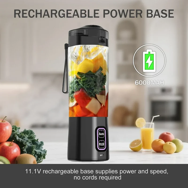 Portable Electric Juice Maker Blender 700ML USB Rechargeable Fruit Mixer 6 Blades Juicer for Shakes Smoothies Fresh Juicing Cup