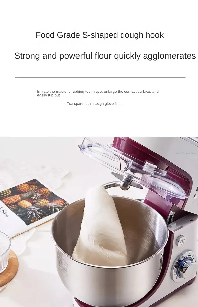 Desktop Egg Beater Electric Household Baking Chef Machine Cream Beater Small Mixing and Noodle Cover Commercial Stand Mixer
