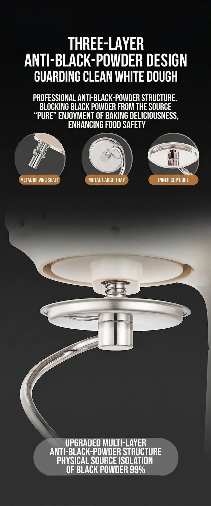 SUNATUR SM-606E 7L Stand Mixer 900W DC Quiet 11-Speed Timer, 304 Bowl Anti-Black Powder for Home & Commercial Baking