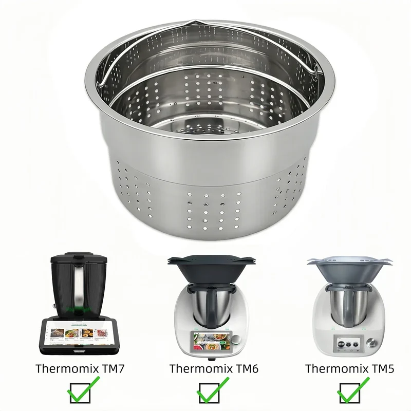 TM7 Stainless Steel Steamer Rack Insert For Pot Thermomix TM7 TM5 TM6 Rice Cooker Steaming Basket Kitchen Accessories