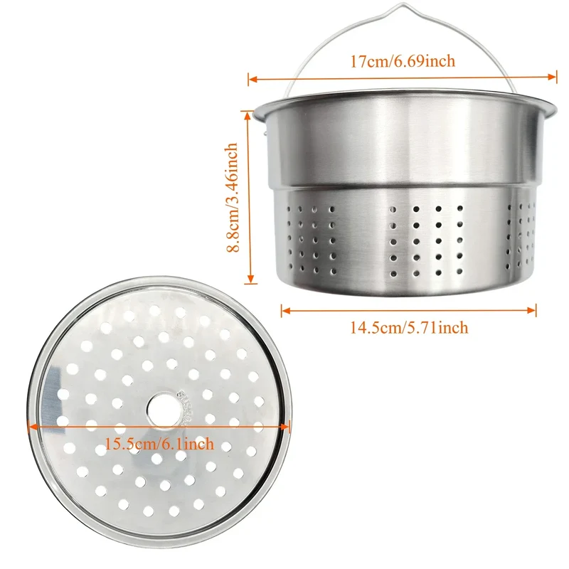 TM7 Stainless Steel Steamer Rack Insert For Pot Thermomix TM7 TM5 TM6 Rice Cooker Steaming Basket Kitchen Accessories
