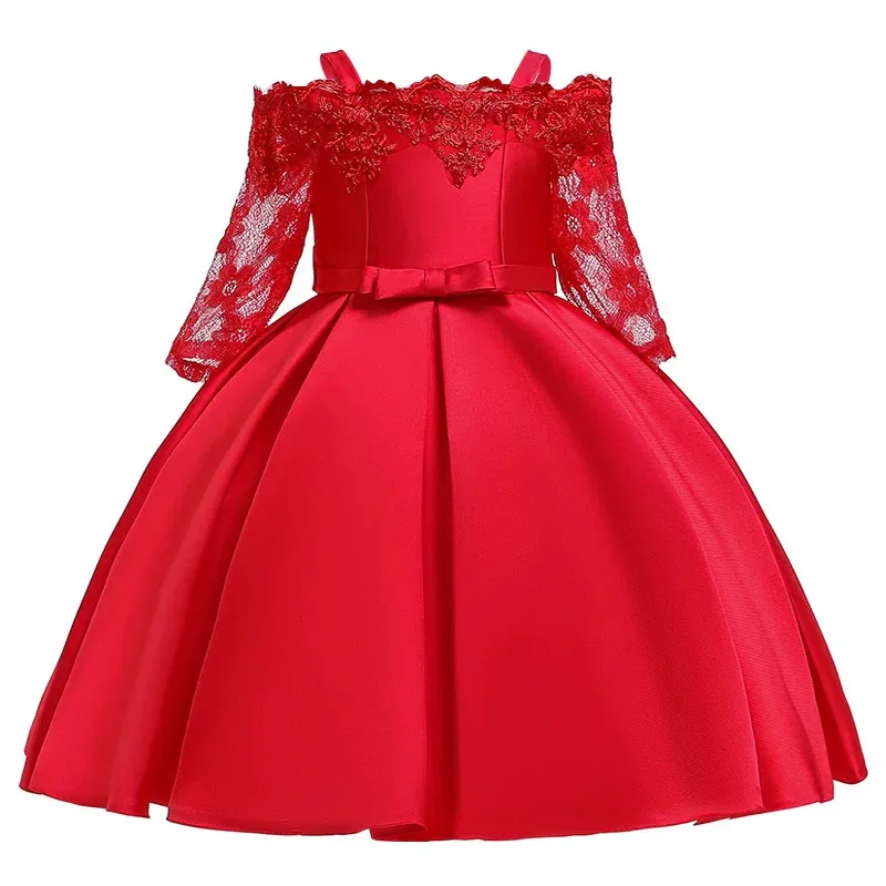 Green Christmas Princess Dress For Girl Children Costume Elegant Kids Wedding Birthday Prom Gown Bow Girls Party Dresses 3 10Y