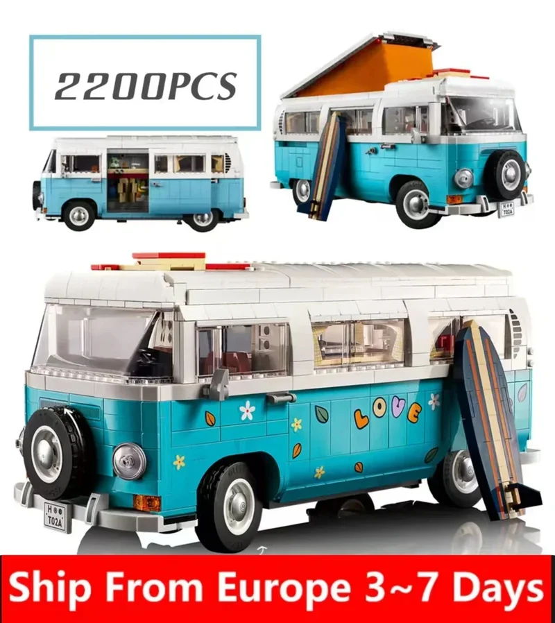 NEW In Stock Compatible 10279 The T2 Camper Car Van Model Building Blocks DIY Bricks Toys for Children Christmas Birthday Gift