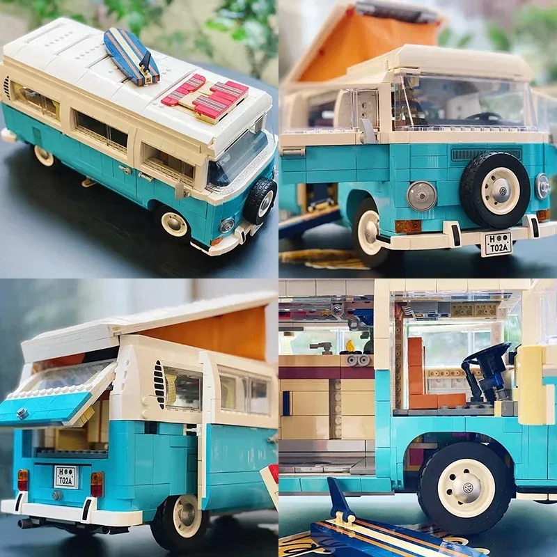 NEW In Stock Compatible 10279 The T2 Camper Car Van Model Building Blocks DIY Bricks Toys for Children Christmas Birthday Gift