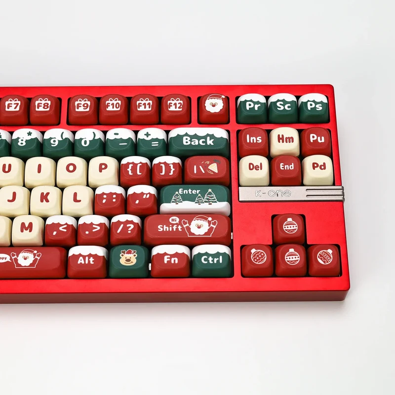 KBDiy Christmas Carnival Keycap Gift KOA Profile Sublimation PBT ISO Keycaps For 60 Wooting Magnetic Mechanical Keyboard Gaming