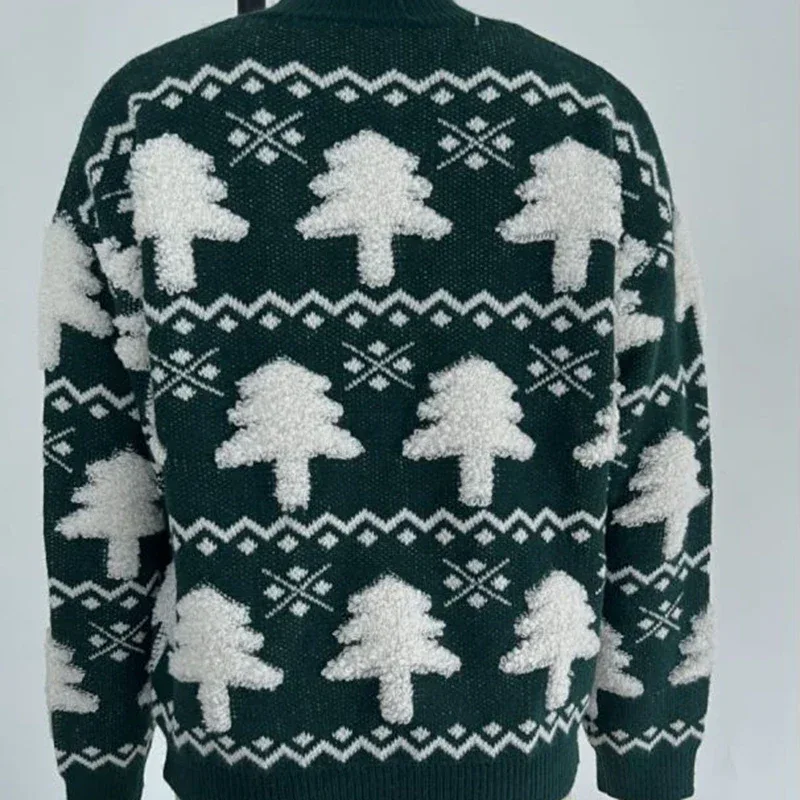 Winter 2025 Women Knitted Sweater 3D Santa Tree Print Warm Thick Jumpers Christmas Sweaters Long Sleeve Pullover Tops Xmas Look