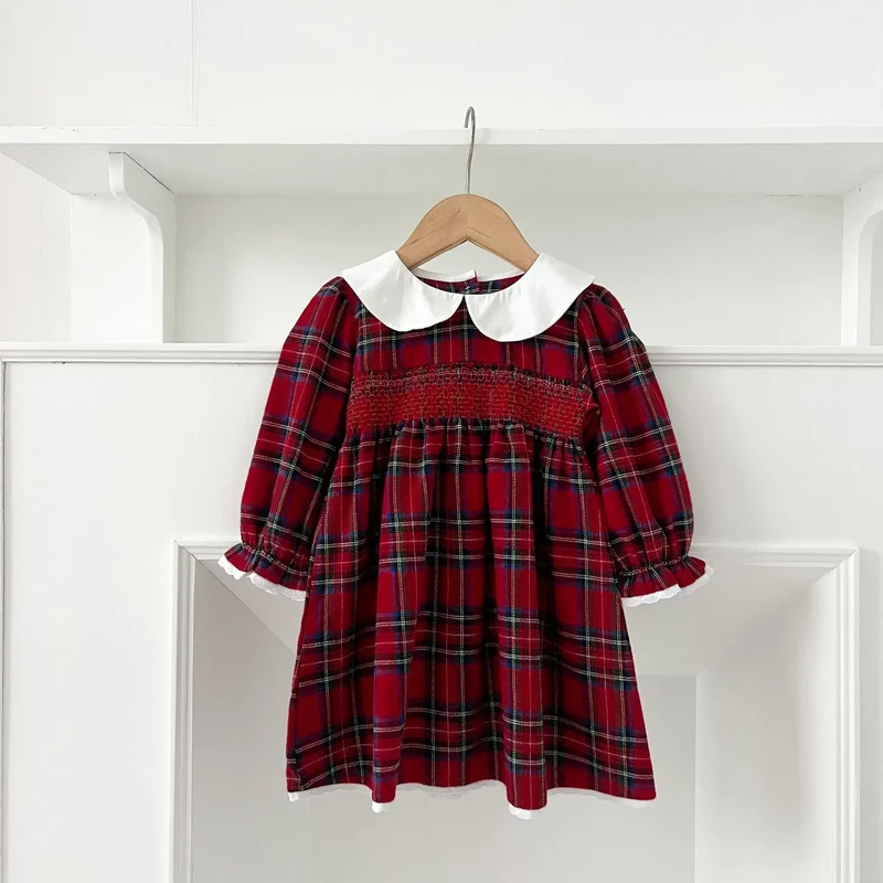 New Year's Party Clothes ﻿Christmas Toddler Kids Baby Girls Clothes Sister Matching Xmas Bodysuit Dress Outfits Red Plaids Sets
