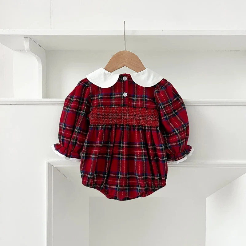 New Year's Party Clothes ﻿Christmas Toddler Kids Baby Girls Clothes Sister Matching Xmas Bodysuit Dress Outfits Red Plaids Sets