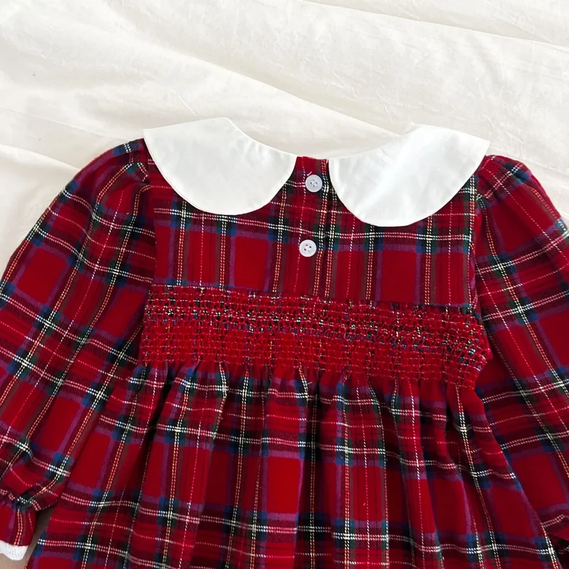 New Year's Party Clothes ﻿Christmas Toddler Kids Baby Girls Clothes Sister Matching Xmas Bodysuit Dress Outfits Red Plaids Sets