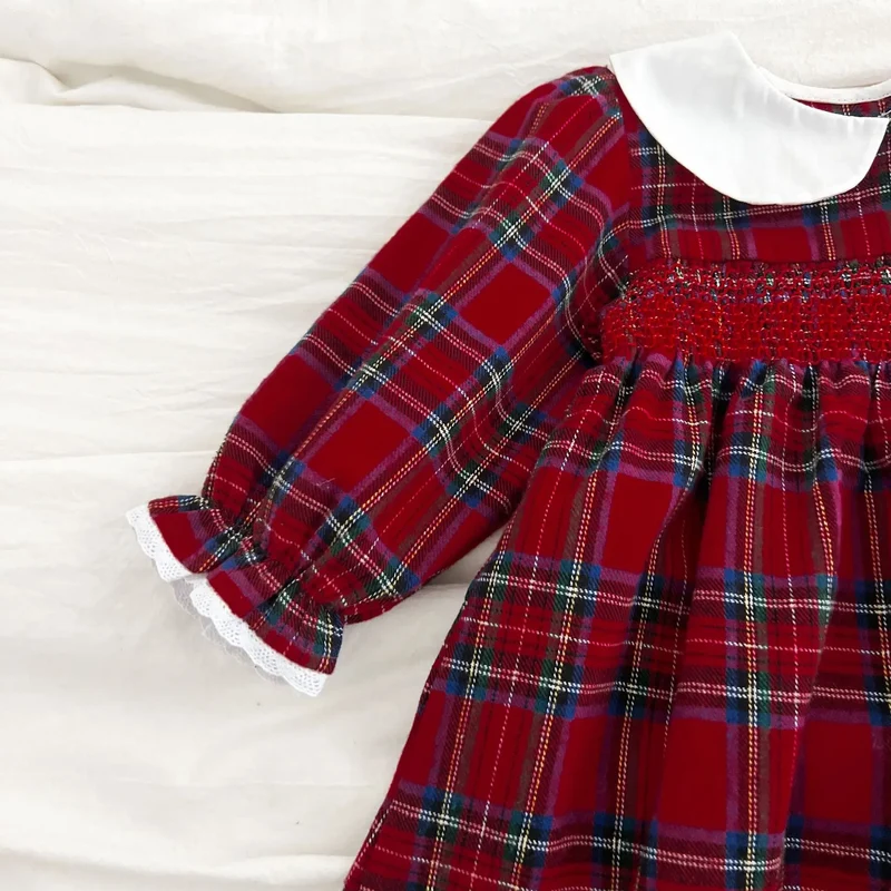New Year's Party Clothes ﻿Christmas Toddler Kids Baby Girls Clothes Sister Matching Xmas Bodysuit Dress Outfits Red Plaids Sets