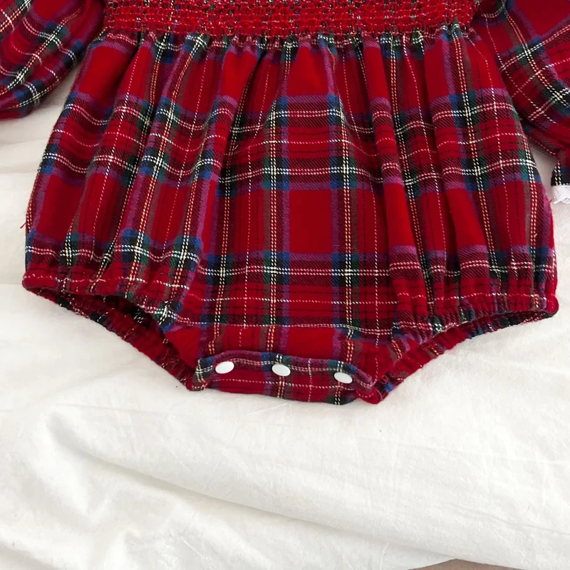 New Year's Party Clothes ﻿Christmas Toddler Kids Baby Girls Clothes Sister Matching Xmas Bodysuit Dress Outfits Red Plaids Sets