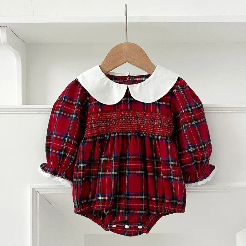 New Year's Party Clothes ﻿Christmas Toddler Kids Baby Girls Clothes Sister Matching Xmas Bodysuit Dress Outfits Red Plaids Sets