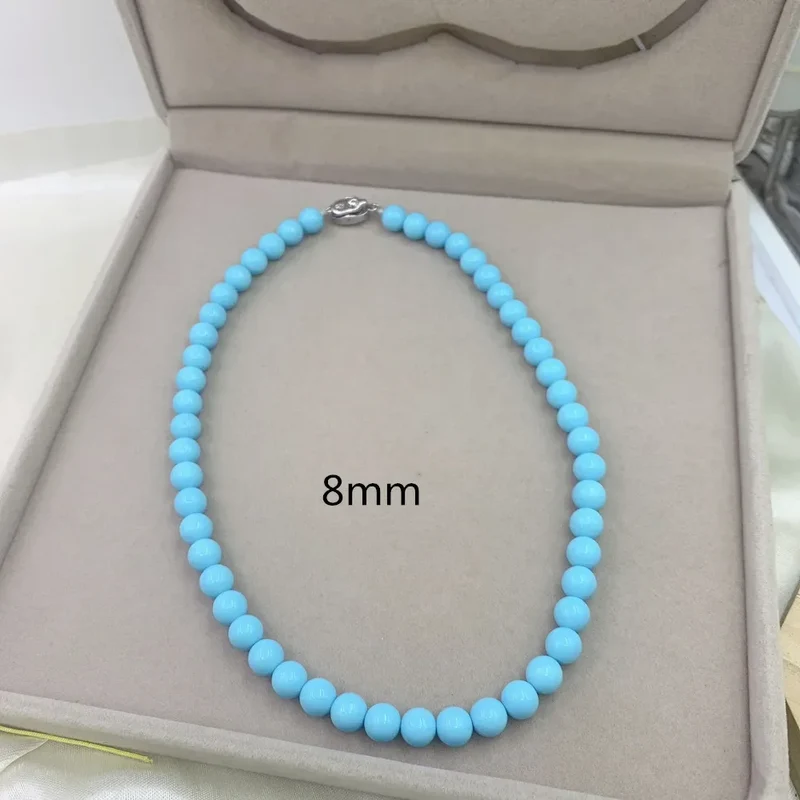 8/10mm Natural Rose Beads Seashell Pearl Necklace Women Charm Clavicular Chain Girls Christmas Gifts Jewelry Making Accessories