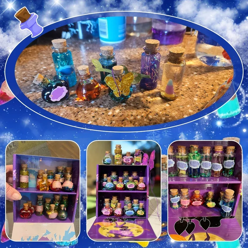 Fairy Magic Potions Kit Kids DIY Witch Glowing Spell Potion DIY Handmade Toys Science Experiments Kids Craft Kit Educational Toy