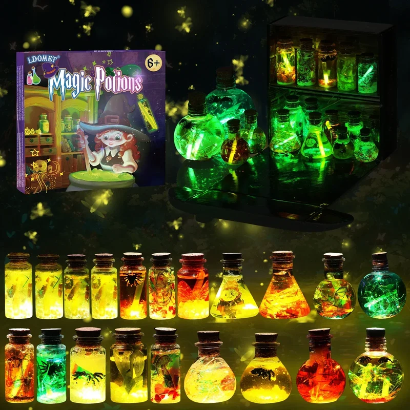 Fairy Magic Potions Kit Kids DIY Witch Glowing Spell Potion DIY Handmade Toys Science Experiments Kids Craft Kit Educational Toy