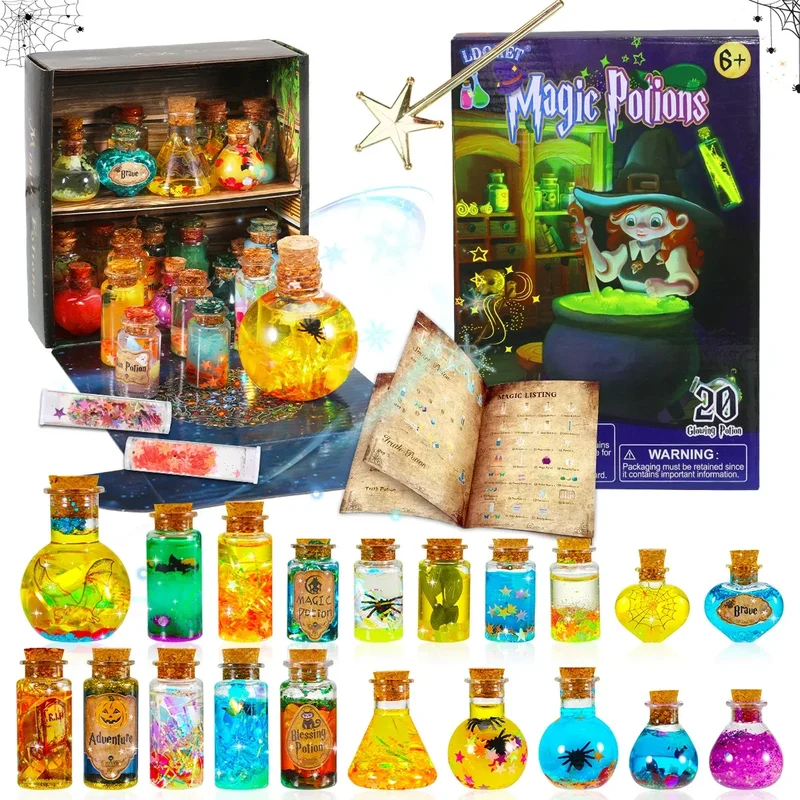 Fairy Magic Potions Kit Kids DIY Witch Glowing Spell Potion DIY Handmade Toys Science Experiments Kids Craft Kit Educational Toy