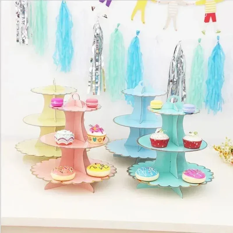 Cake Rack Stand 3 Layer Afternoon Tea Wedding Banquet Plates Party Utensils Birthday Party Christmas Party Cake Tools Display De