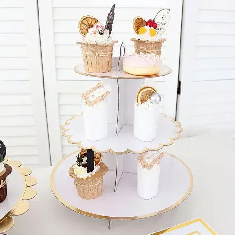 Cake Rack Stand 3 Layer Afternoon Tea Wedding Banquet Plates Party Utensils Birthday Party Christmas Party Cake Tools Display De