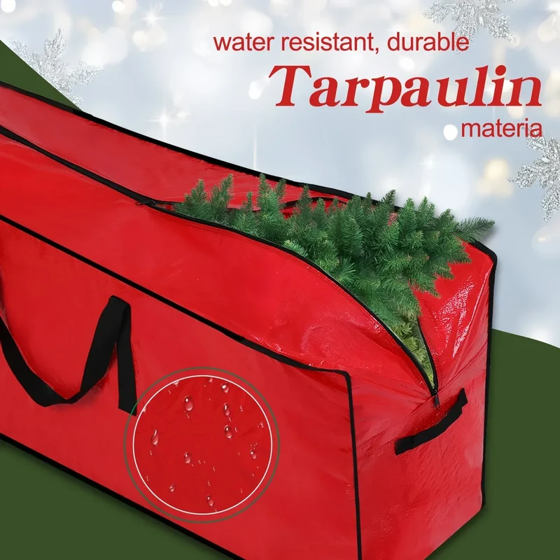 Christmas Tree Storage Bag for Up to 228.6cm Disassembled Trees with Reinforced Handles & Dual Zipper Dust & Moisture Protection