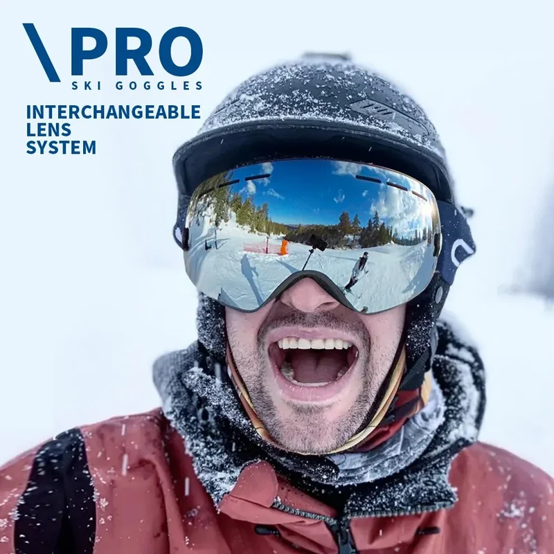 NATFIRE Ski Goggles Double Layers Anti-fog UV400 Snowboard Snow Goggles Snowmobile Glasses Eyewear Outdoor Sport Skiing Googles