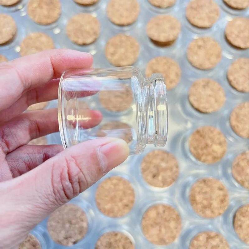 6pcs 12pcs 33x47x50mm Glass Bottles Clear Drifting Christmas Small Cork Stoppers Wedding Jars Birthday Party 50ml Wishing Bottle