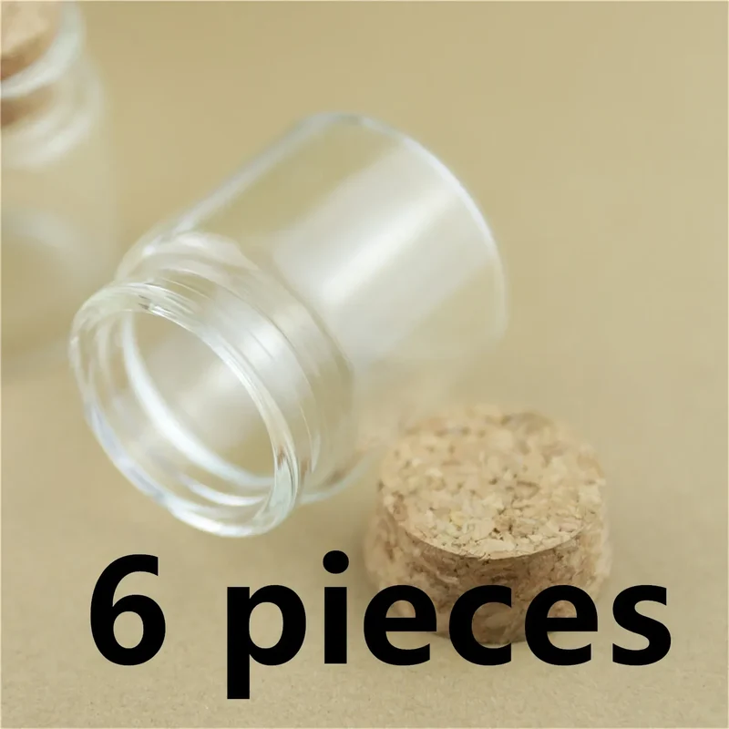 6pcs 12pcs 33x47x50mm Glass Bottles Clear Drifting Christmas Small Cork Stoppers Wedding Jars Birthday Party 50ml Wishing Bottle