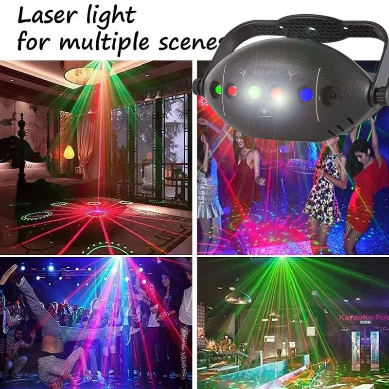 Dj Lighting Stage Party Lights Sound-Activated Disco Ball Lights Party Lights with Remote Control 3 Led Backlight Flashing Pattern Projector Lights Indoor Party Dance Hall Home Christmas Party Club Decoration Stage Lighting
