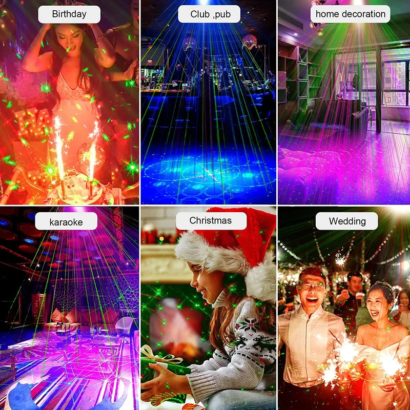 Dj Lighting Stage Party Lights Sound-Activated Disco Ball Lights Party Lights with Remote Control 3 Led Backlight Flashing Pattern Projector Lights Indoor Party Dance Hall Home Christmas Party Club Decoration Stage Lighting