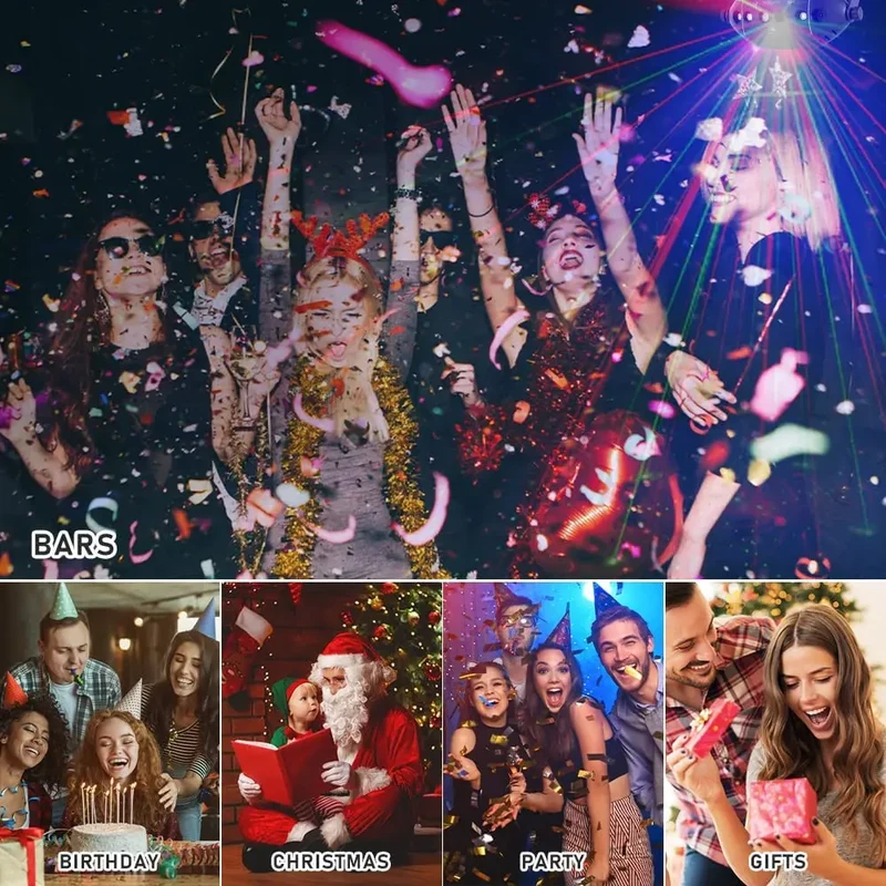 Dj Lighting Stage Party Lights Sound-Activated Disco Ball Lights Party Lights with Remote Control 3 Led Backlight Flashing Pattern Projector Lights Indoor Party Dance Hall Home Christmas Party Club Decoration Stage Lighting