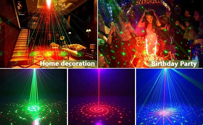 Dj Lighting Stage Party Lights Sound-Activated Disco Ball Lights Party Lights with Remote Control 3 Led Backlight Flashing Pattern Projector Lights Indoor Party Dance Hall Home Christmas Party Club Decoration Stage Lighting