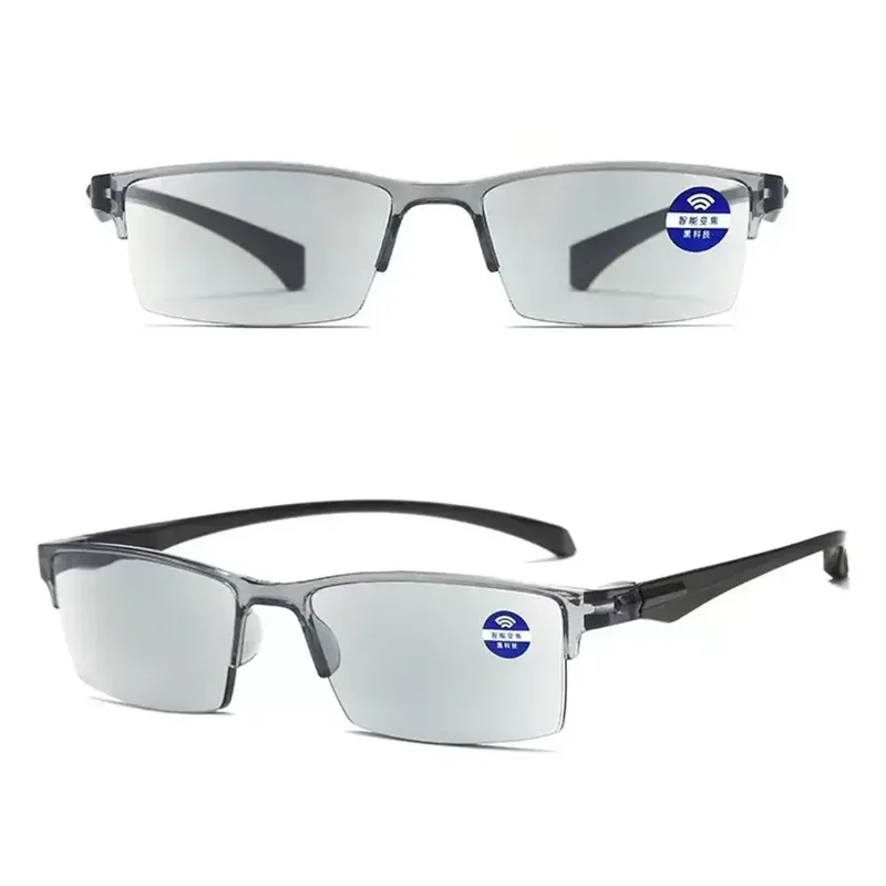 Smart Automatic Zoom Reading Glasses Anti Blue Ray Eyeglasses Autofocus Power Half-Rim Near Far Computer Glasses