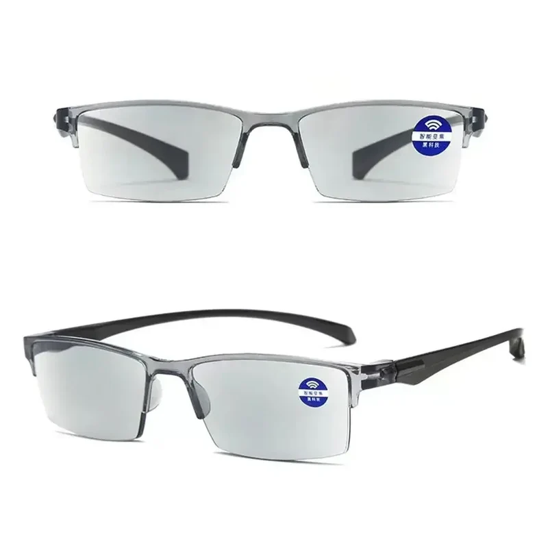 Smart Automatic Zoom Reading Glasses Anti Blue Ray Eyeglasses Autofocus Power Half-Rim Near Far Computer Glasses