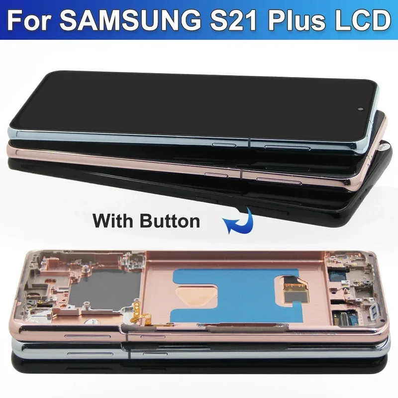 For AMOLED For Samsung S21 Plus LCD Display Touch Screen Digitizer Assembly For S21+ G996B SM-G996B/DS LCD With Frame