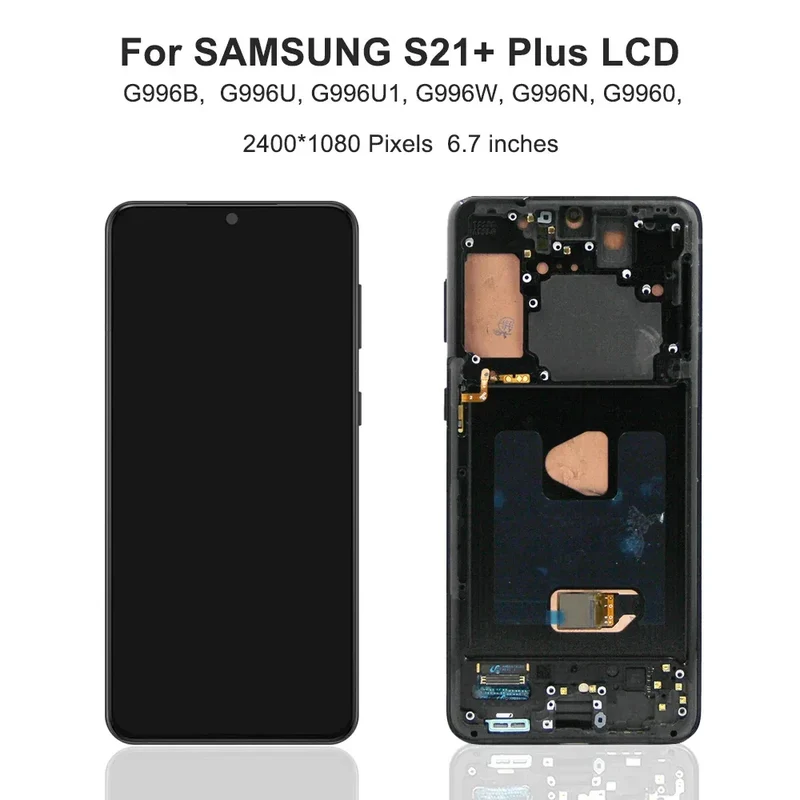 For AMOLED For Samsung S21 Plus LCD Display Touch Screen Digitizer Assembly For S21+ G996B SM-G996B/DS LCD With Frame