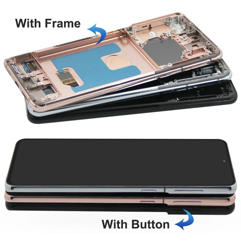 For AMOLED For Samsung S21 Plus LCD Display Touch Screen Digitizer Assembly For S21+ G996B SM-G996B/DS LCD With Frame