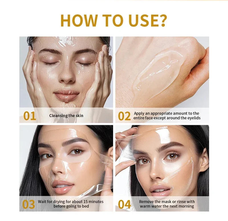 Korean Deep Collagen Mask Peel Off Mask Face Anti Wrinkle Lifting Skin Care Masks Bio Pack Night Wrapping Woman Overnight Skin