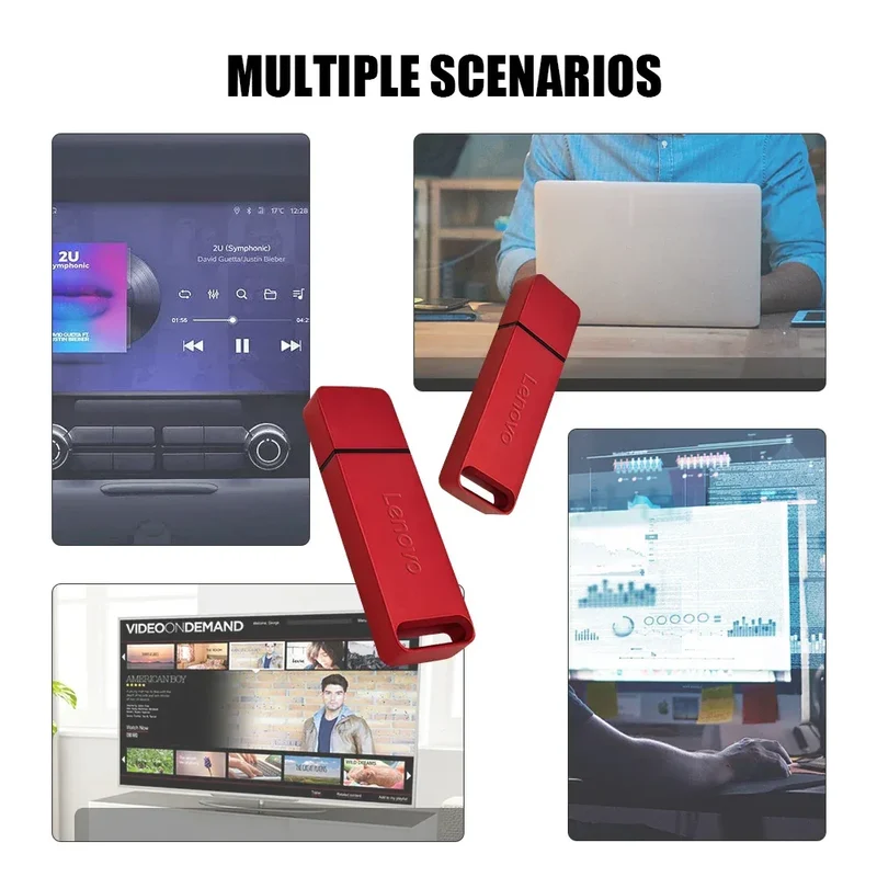 Lenovo Metal 64TB U Disk Flash Drive USB 3.0 High Speed File Transfer 16TB 8TB Ultra-large Capacity Waterproof Mechanical Style