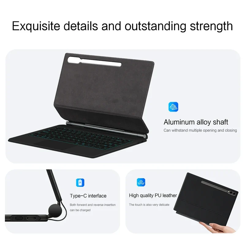 Keyboard Cover For Samsung Galaxy Tab S9 Ultra S10 S8 14.6 Inch S9U Tablet Magic Book Case X910 X916B X918U Backlight Touchpad