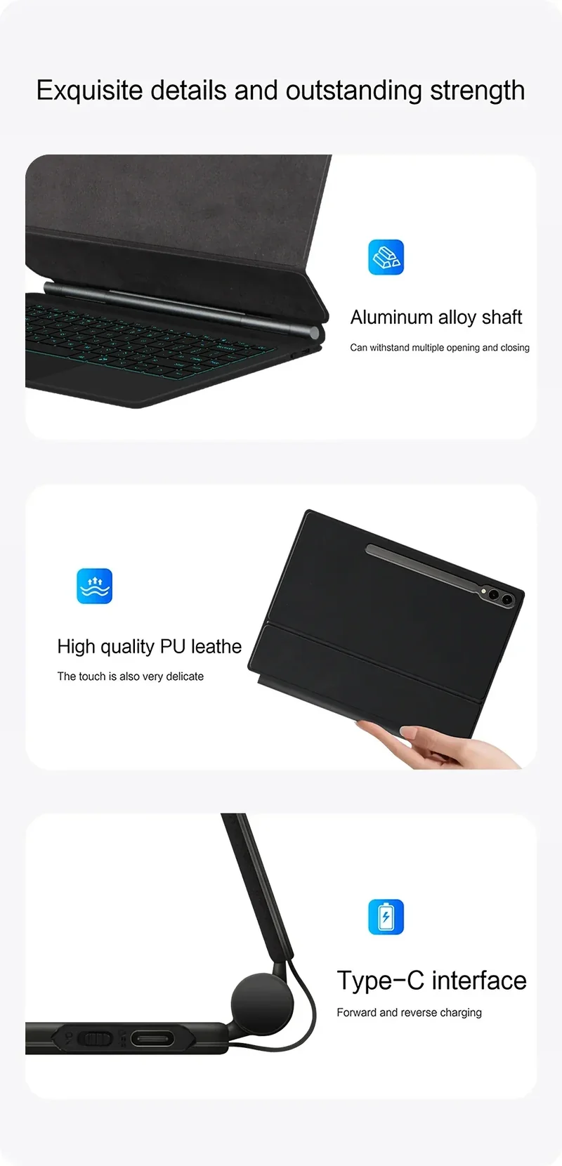 Keyboard Cover For Samsung Galaxy Tab S9 Ultra S10 S8 14.6 Inch S9U Tablet Magic Book Case X910 X916B X918U Backlight Touchpad